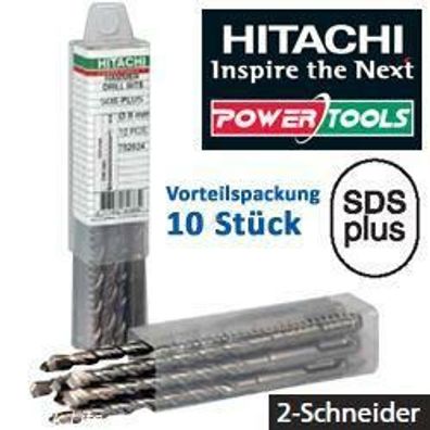 HiKoki HM-Hammerbohrer SDS-plus, Durchm.: 6 mm 160/100 mm, 2-Schneider 10er-Set