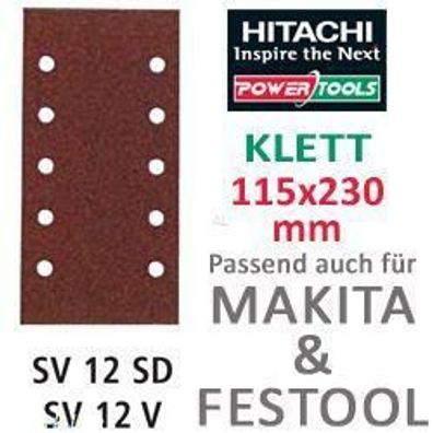 HiKoki Schleifpapier SP f. Klett Schwingschleifer 115x230 K40