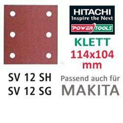 HiKoki Schleifpapier SP f. Klett Schwingschleifer 114x104 K150