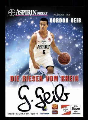 Gordon Geib TSV Bayer Leverkusen Original Signiert Basketball + A 224709