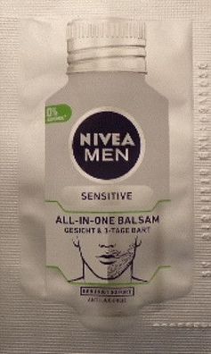 NIVEA Men Sensitive All-In-One Balsam Gesicht & 3-Tage Bart 2ml Reisegröße