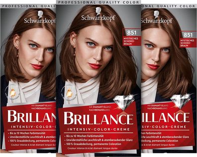 Brillance Intensiv-Color-Creme 851 Schokobraun 3 Stk (3x160ml)