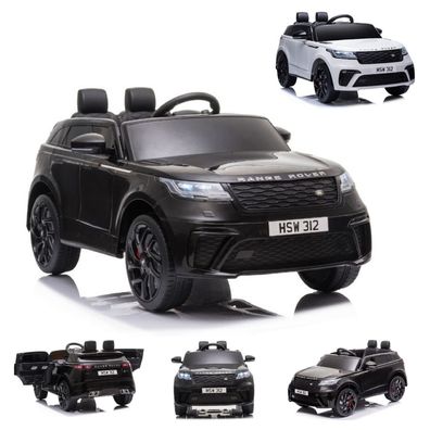ES-Toys Kinder Elektroauto Range Rover Velar, EVA-Reifen, Stoßdämpfer, Ledersitz
