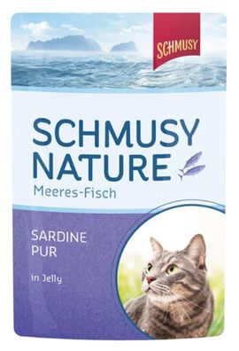 Schmusy-Nature | Meeres-Fisch - Sardine Pur in Jelly - 24 x 100g ¦ nasses Katzenfu...