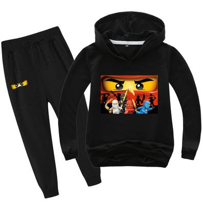 2er Set Junge Ninjago Masters of Spinjitzu Hoodie Anzug Kinder Pullover mit Hose