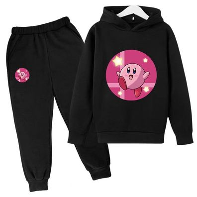 2er Set Junge Mädchen Anime Kirby Hoodie Anzug Kinder Pullover mit Hose