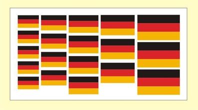 19 x Stück 5 Größen BRD Fahne Modellbau Deutschland Flagge Mini Aufkleber Flagge