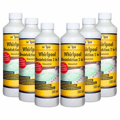 WILPEG Whirlpool Desinfektion 6x 500ml Konzentrat Kalkreiniger Hygienereiniger