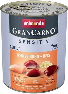 animonda - GranCarno ¦ Adult Sensitiv - Reines Huhn + Reis -6 x 800 g ¦ nasses ...