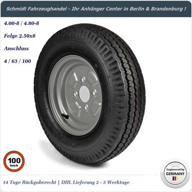 DDR Anhänger Maxxis Ersatzrad 4.00-8 / 4.80 - 8 6PR 71M auf Felge 2.50x8