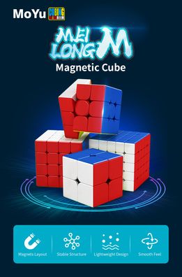 MoYu Meilong Magnetic Set 2M, 3M, 4M, 5M - stickerless - Zauberwürfel Rubiks Sp