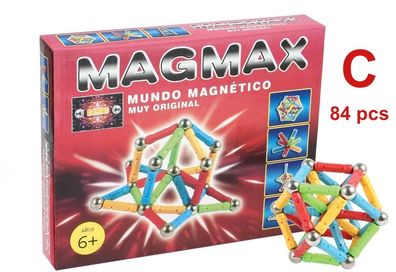 MAGMAX Magnetisches Konstruktionsset - 84 pcs - Zauberwürfel Rubiks Speedcube M