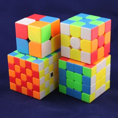 MoYu Meilong Set 2x2, 3x3, 4x4, 5x5 - stickerless - Zauberwürfel Rubiks Speedcu
