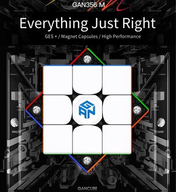 GAN 356M 3x3 magnetic Cube inkl. GES Kit - Zauberwürfel Rubiks Speedcube Magic