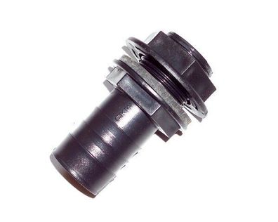 Schlauchanschluss Tankanschluss 3/4" 25 mm grade schwarz mit Mutter und Dichtung