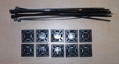 Klebesockel mit Kabelbinder Kabelhalter Schlauchhalter Schelle 10 Stück