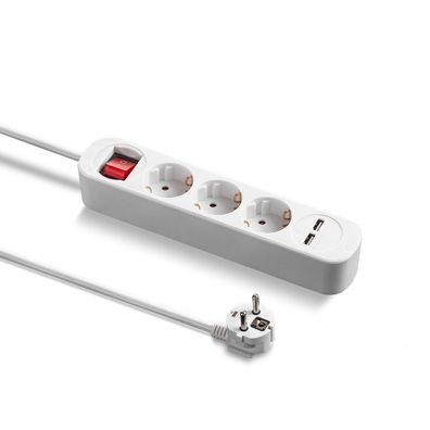 TROTEC Steckdosenleiste PVH3 mit 2 USB-Ladebuchsen | Langes 1,5 m Kabel