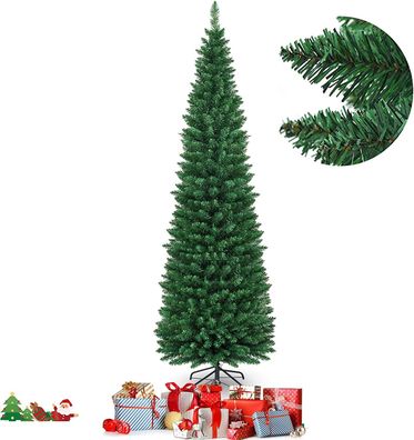 150/180/210/240cm Bleistift Weihnachtsbaum, künstlicher Tannenbaum, Christbaum