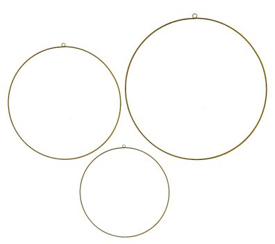 Metall Deko Ringe 3er Set gold - 50 / 40 / 30cm - Hänge Hoop Kranz DIY Weihnachten