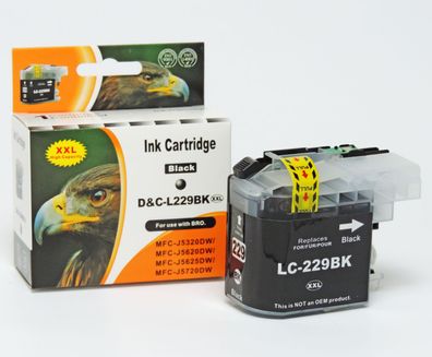 Kompatibel Brother LC-229 XXL BK Schwarz Black Druckerpatrone für 2.400 Seiten ...
