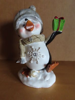 Figur Pinguin mit Mütze Schal Geschenk ca. 16 cm H