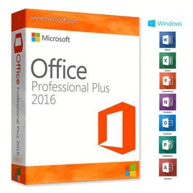 Microsoft Office 2016 Professional Plus - Vollversion - Produktschlüssel - kein Abo