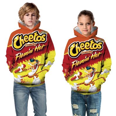 Junge Mädchen Cheetos Flamin Hot 3D Druck Hoody Kinder Persönlichkeit Pullover