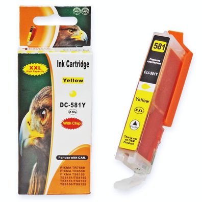 Kompatibel Canon CLI-581 XXL, 1997C001 Y Yellow Gelb Druckerpatrone für 830 Seiten...