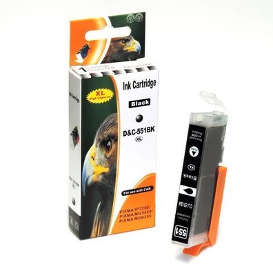 CLI- 551 BK XL Tinte kompatibel für Canon Pixma MG7550 Drucker