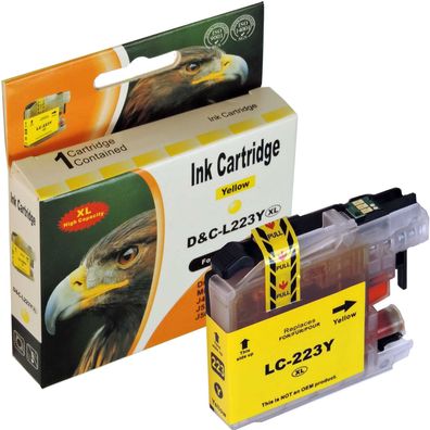 Kompatibel Brother LC-223 XL Y Yellow Gelb Druckerpatrone für 550 Seiten von D&C