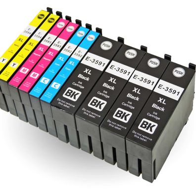 Kompatibel 10er Set Epson Vorhängeschloss, T3596, 35XL, C13T35964010 Druckerpatron...