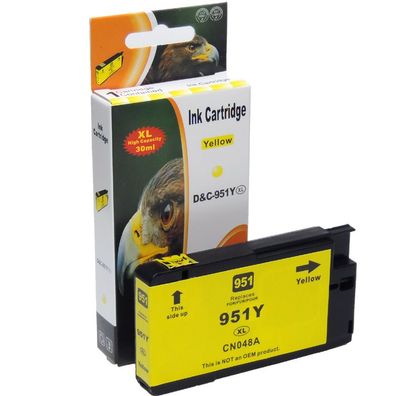 Kompatibel HP 951XL, CN048AE Y Yellow Gelb Druckerpatrone für 1.500 Seiten von D&C