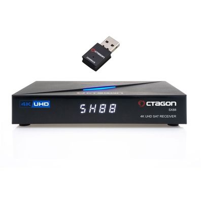 Octagon SX88 4K UHD S2 + IP HDMI USB Kartenleser TV Mediaplayer mit USB WLAN Stick