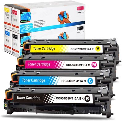 4 TonerSet für HP Color LaserJet CP2025 Series Tonerkassetten kompatibel HP-304A ...