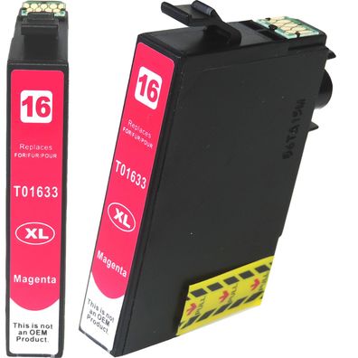 Tintenpatrone kompatibel Epson 16XL, Füller, T1633, C13T16334010 M Magenta Rot ...