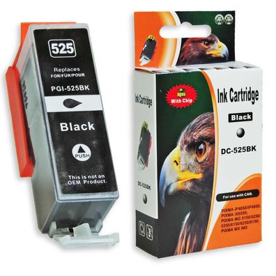 Kompatibel Canon PGI-525, 4529B001 PGBK Schwarz Black pigmentiert Druckerpatrone ...