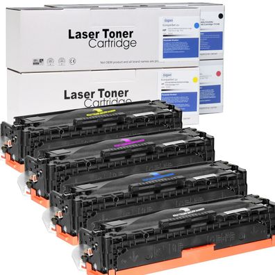 4 Toner Set für HP Color LaserJet CP1214 D&C-Tonerkassetten alle Farben kompatibel...