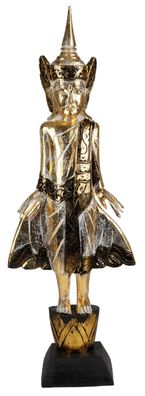 Buddha gold 100cm Dekofigur Skulptur Holzfigur Buddhafigur Statue Thailand
