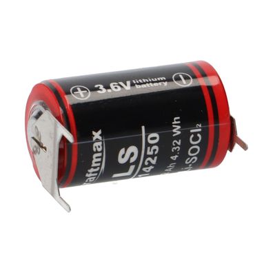 Kraftmax Li 3,6V Batterie mit Pins + +/ - LS14250 1/2 AA