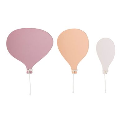 3er Set Haken Hook Lotus Wood MDF Wandhaken Garderobenhaken rosé - Bloomingville