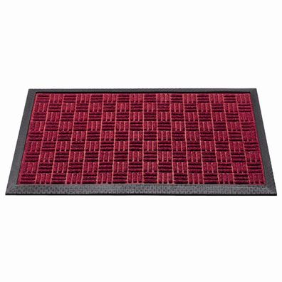Außenmatte Quadro 45x75cm rot Schmutzfangmatte Fußmatte Fußabtreter Haushalt TOP