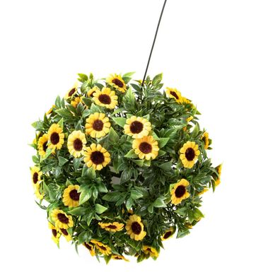 Solar Deko-Kugel Sonnenblumen Gartendeko Blüte Kunstblume Solarleuchte