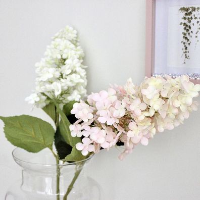 12 x Hortensie Künstliche Kunstpflanzen Blumen Innendekoration Wohnzimmer Bad
