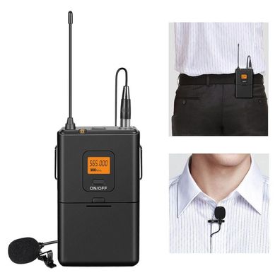 Fünf 20-Kanal-UHF-Funk-Lavalier-Ansteckmikrofonsystem mit Bodypack-Sender,