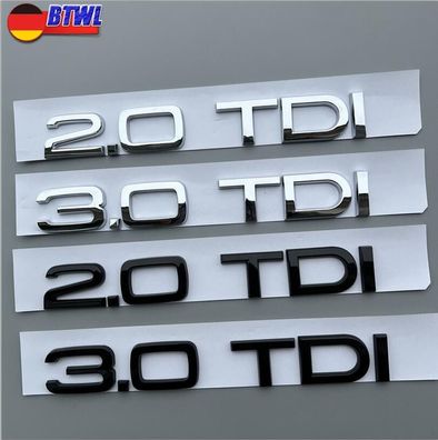 Kofferraum TDI 2.0 Logo TDI 3.0 Abzeichen TDI 2.0 Emblem TDI 3.0 Badge für AUDI
