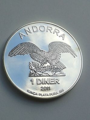1 Diner 2011 Andorra eagle 1 Unze Silber 999 31, g Silber