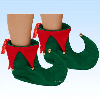 Elfenschuhe grün/ rot für Zwerge und Gnome Stulpen Elfe Schuhe Märchen Narr Gnom