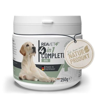 ReaVET 4in1 Complete Dog 250g, B Vitamine Hund - Natürliche Nährstoffe für Hunde Fell