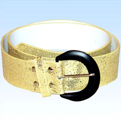 Gürtel Gold glitzernd Leder 110cm Jubiläum Goldene Hochzeit Faschingskostüme
