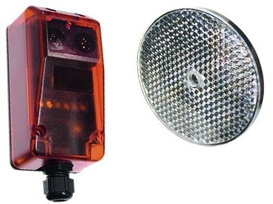 Reflexions-Lichtschranke LS-5 (10-40V DC o. 24V AC), Sender/ Empfänger + Reflektor